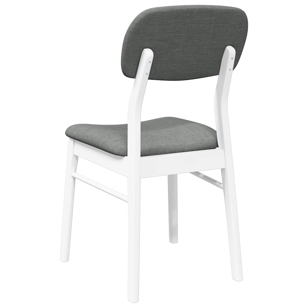Sedie da Pranzo con Cuscini 2 pz Bianco Legno Massello di Hevea | homemem39