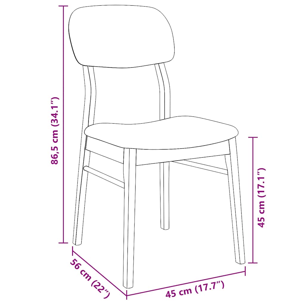 Sedie da Pranzo con Cuscini 2 pz Bianco Legno Massello di Hevea | homemem39