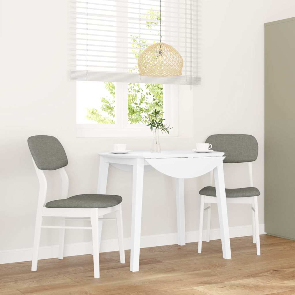 Sedie da Pranzo con Cuscini 2 pz Bianco Legno Massello di Hevea | homemem39