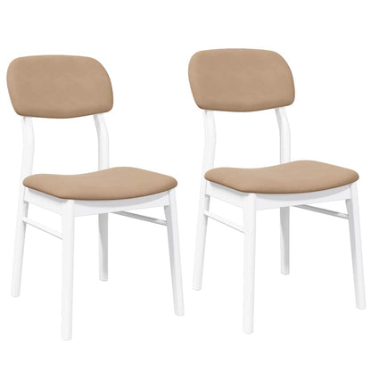 Sedie da Pranzo con Cuscini 2 pz Bianco Legno Massello di Hevea | homemem39