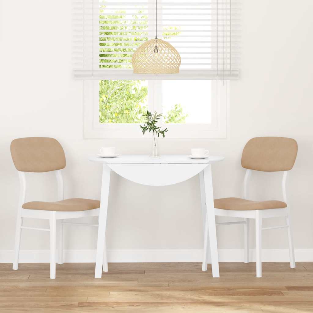 Sedie da Pranzo con Cuscini 2 pz Bianco Legno Massello di Hevea | homemem39