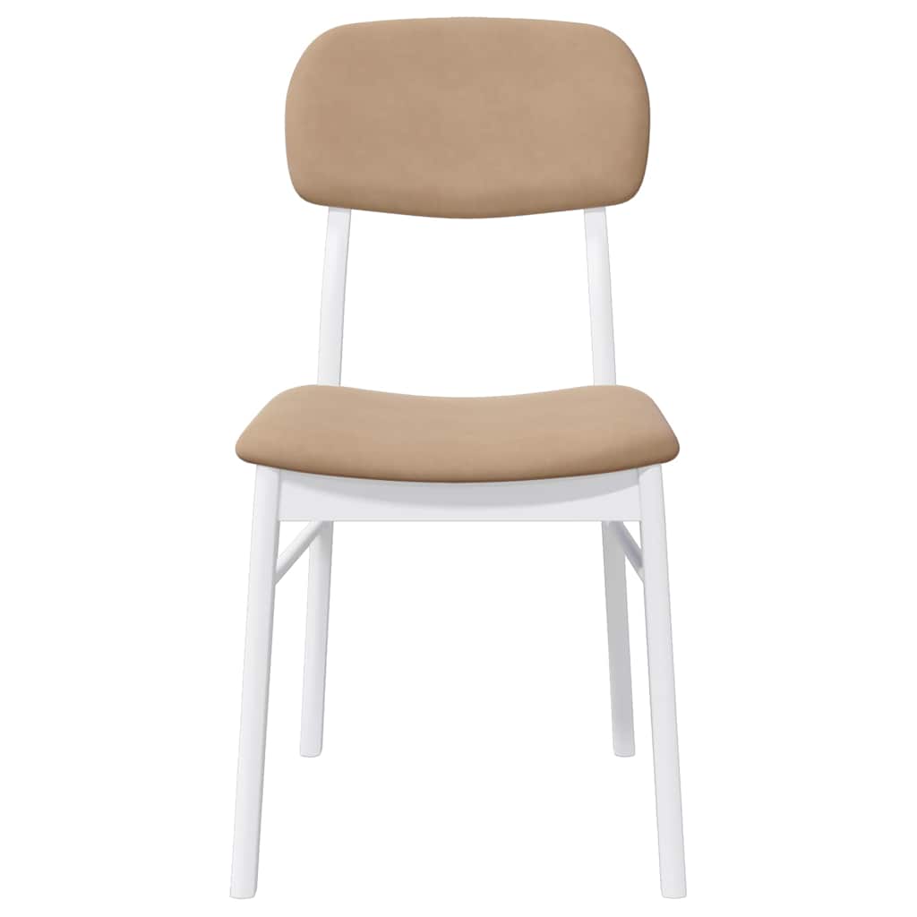 Sedie da Pranzo con Cuscini 2 pz Bianco Legno Massello di Hevea | homemem39
