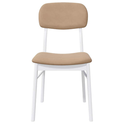 Sedie da Pranzo con Cuscini 2 pz Bianco Legno Massello di Hevea | homemem39