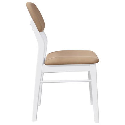 Sedie da Pranzo con Cuscini 2 pz Bianco Legno Massello di Hevea | homemem39