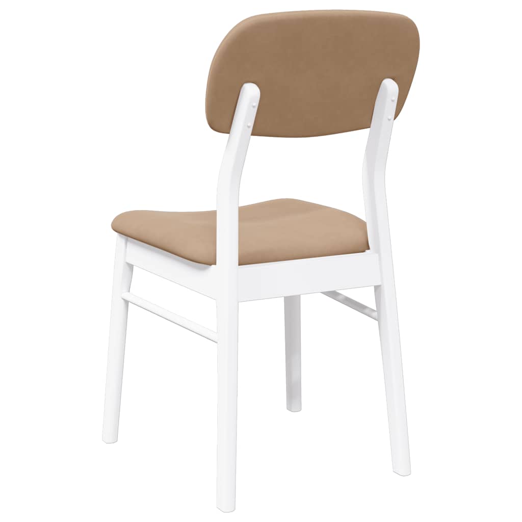 Sedie da Pranzo con Cuscini 2 pz Bianco Legno Massello di Hevea | homemem39
