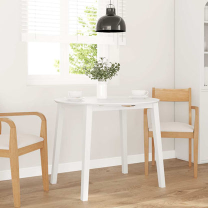 Tavolo da Pranzo Bianco in Legno Massello di Hevea