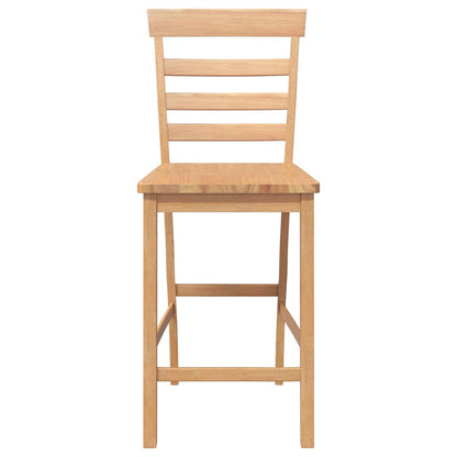 Sgabelli da Bar 2 pz Naturale Legno Massello di Hevea - homemem39