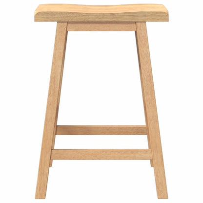 Sgabelli da Bar 2 pz Naturale Legno Massello di Hevea - homemem39