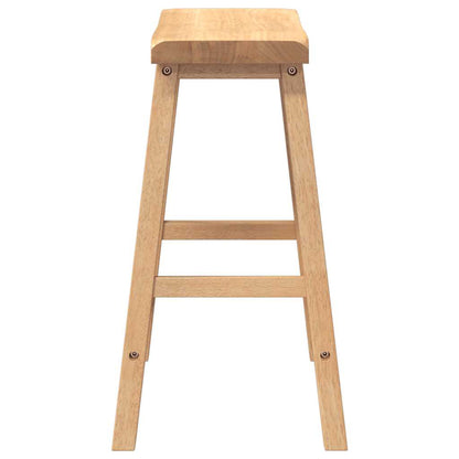 Sgabelli da Bar 2 pz Naturale Legno Massello di Hevea - homemem39