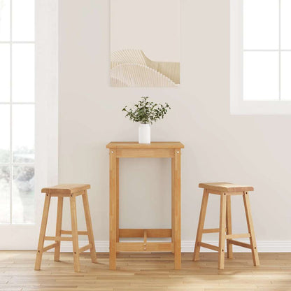 Sgabelli da Bar 2 pz Naturale Legno Massello di Hevea - homemem39