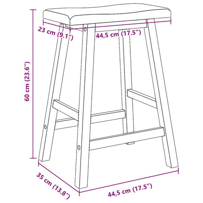 Sgabelli da Bar 2 pz Bianchi in Legno Massello di Hevea - homemem39