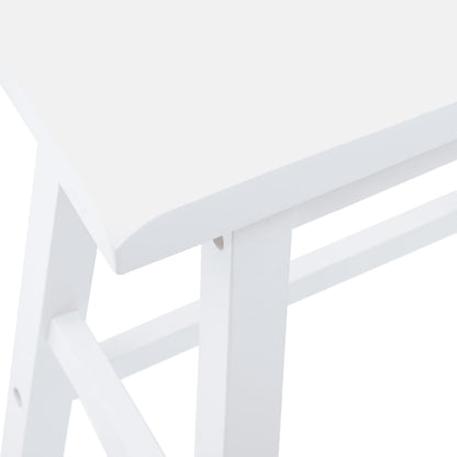 Sgabelli da Bar 2 pz Bianchi in Legno Massello di Hevea - homemem39