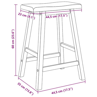 Sgabelli da Bar 2 pz Bianchi in Legno Massello di Hevea - homemem39
