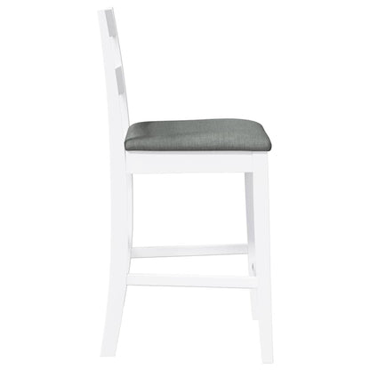 Sgabelli da Bar con Cuscini 2 pz Bianco Legno Massello di Hevea - homemem39