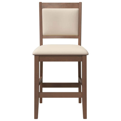 Sgabelli da Bar con Cuscini 2pz Marrone Legno Massello di Hevea - homemem39