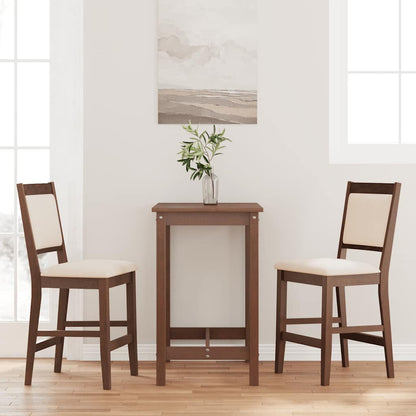 Sgabelli da Bar con Cuscini 2pz Marrone Legno Massello di Hevea - homemem39