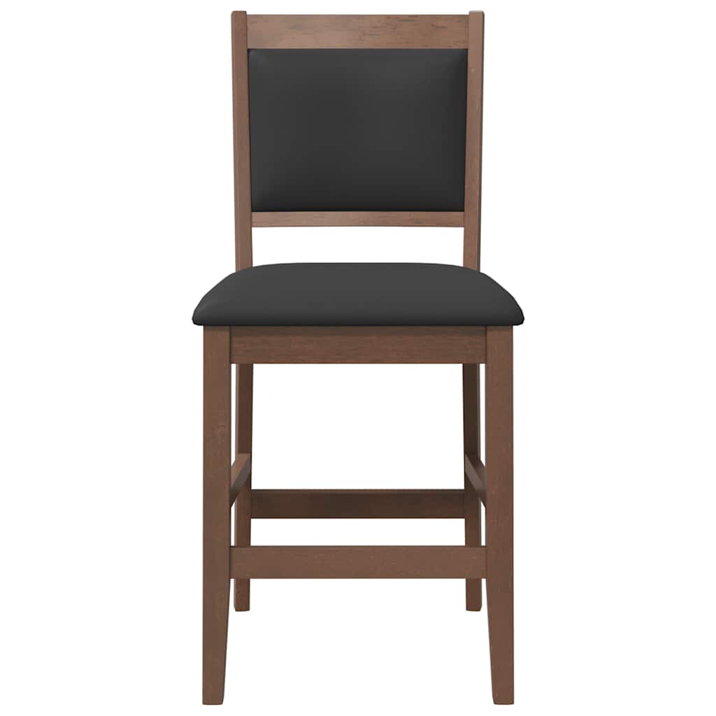 Sgabelli da Bar con Cuscini 2pz Marrone Legno Massello di Hevea - homemem39