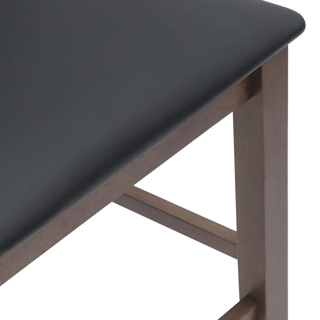 Sgabelli da Bar con Cuscini 2pz Marrone Legno Massello di Hevea - homemem39