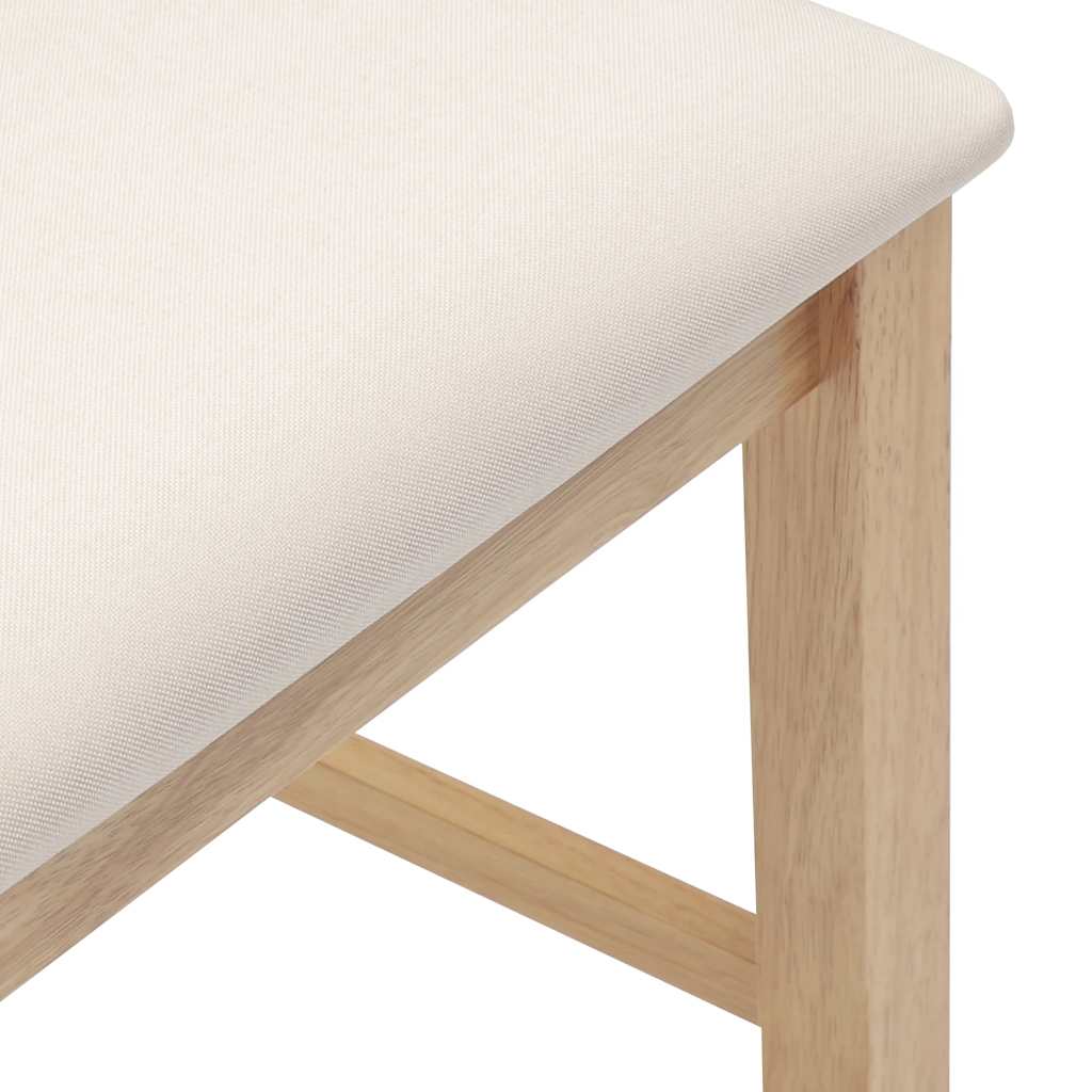 Sgabelli da Bar con Cuscini 2pz Naturale Legno Massello Hevea - homemem39