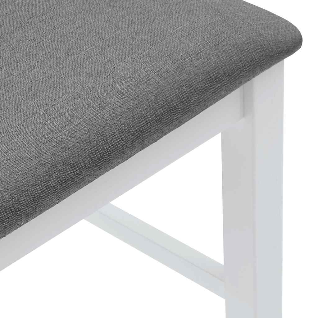 Sgabelli da Bar con Cuscini 2 pz Bianco Legno Massello di Hevea - homemem39