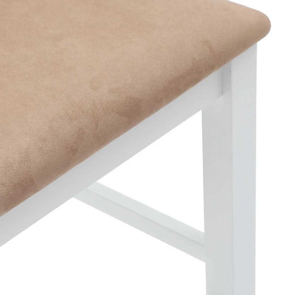 Sgabelli da Bar con Cuscini 2 pz Bianco Legno Massello di Hevea - homemem39