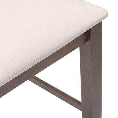 Sgabelli da Bar con Cuscini 2pz Marrone Legno Massello di Hevea - homemem39