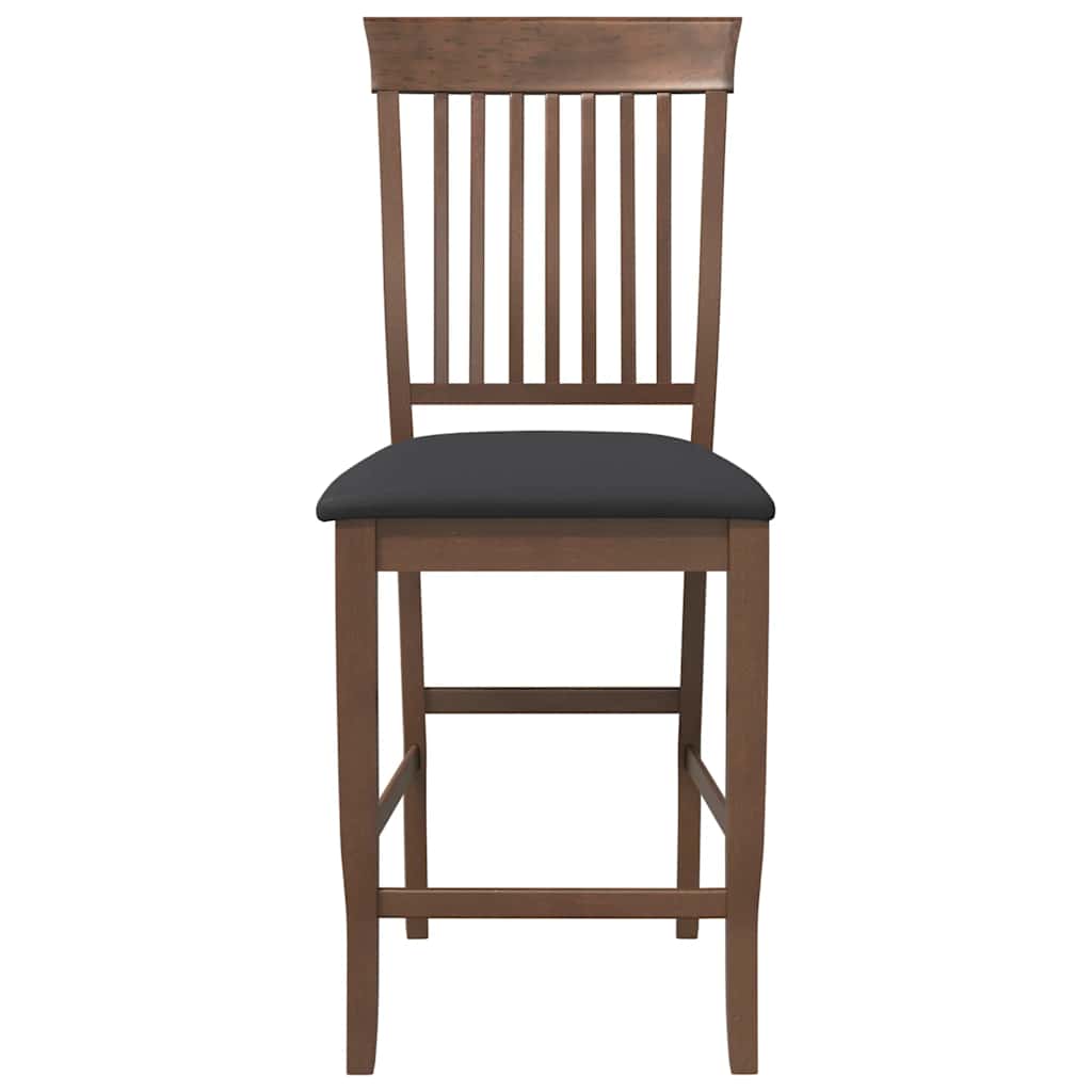 Sgabelli da Bar con Cuscini 2pz Marrone Legno Massello di Hevea - homemem39