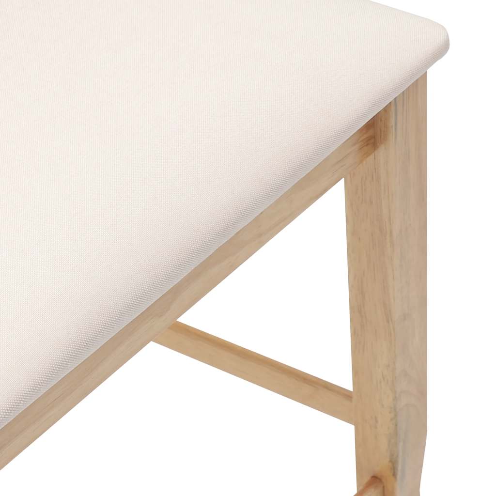 Sgabelli da Bar con Cuscini 2pz Naturale Legno Massello Hevea - homemem39