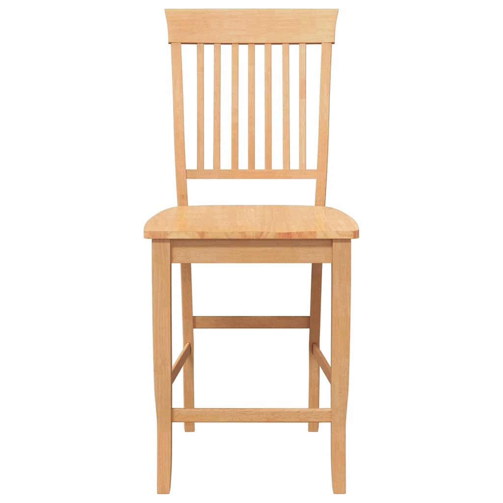 Sgabelli da Bar 2 pz Naturale Legno Massello di Hevea - homemem39