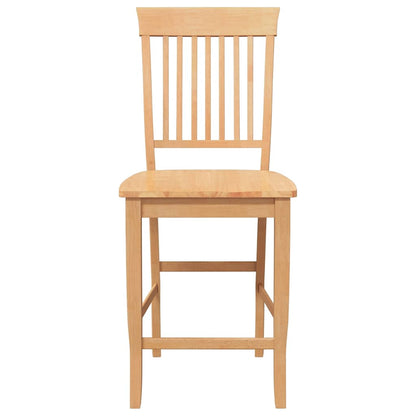 Sgabelli da Bar 2 pz Naturale Legno Massello di Hevea - homemem39