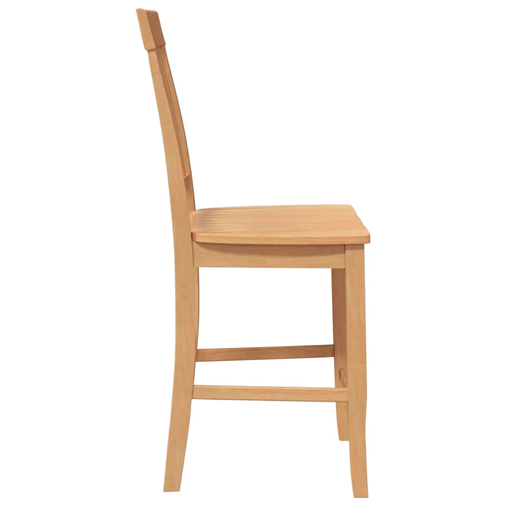 Sgabelli da Bar 2 pz Naturale Legno Massello di Hevea - homemem39