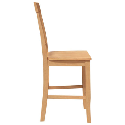 Sgabelli da Bar 2 pz Naturale Legno Massello di Hevea - homemem39