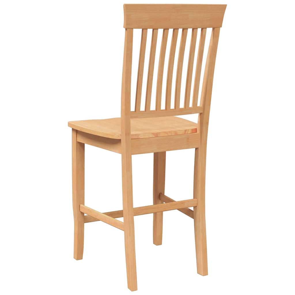 Sgabelli da Bar 2 pz Naturale Legno Massello di Hevea - homemem39