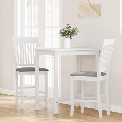 Sgabelli da Bar con Cuscini 2 pz Bianco Legno Massello di Hevea - homemem39