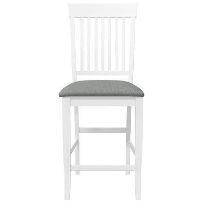 Sgabelli da Bar con Cuscini 2 pz Bianco Legno Massello di Hevea - homemem39