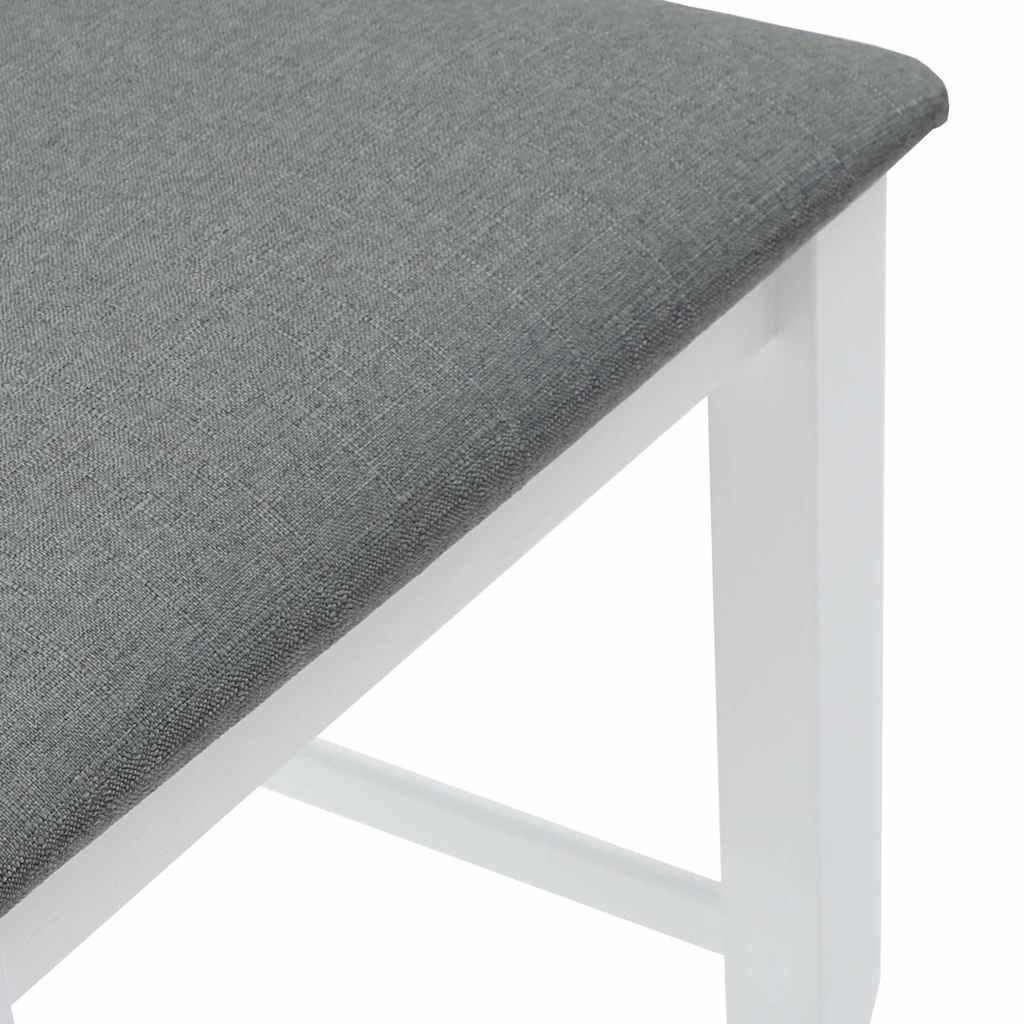 Sgabelli da Bar con Cuscini 2 pz Bianco Legno Massello di Hevea - homemem39