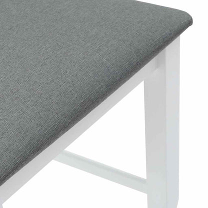 Sgabelli da Bar con Cuscini 2 pz Bianco Legno Massello di Hevea - homemem39