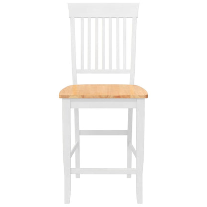 Sgabelli da Bar 2 pz Bianchi in Legno Massello di Hevea - homemem39