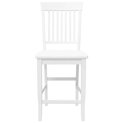 Sgabelli da Bar 2 pz Bianchi in Legno Massello di Hevea - homemem39