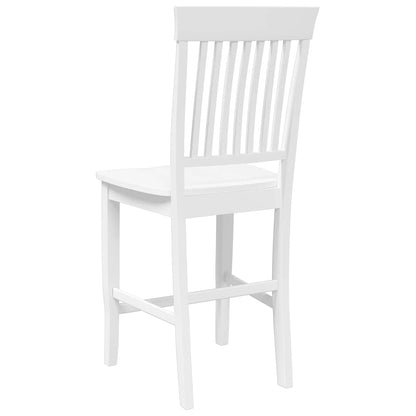 Sgabelli da Bar 2 pz Bianchi in Legno Massello di Hevea - homemem39