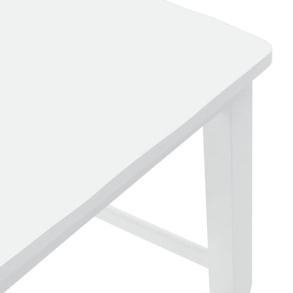 Sgabelli da Bar 2 pz Bianchi in Legno Massello di Hevea - homemem39