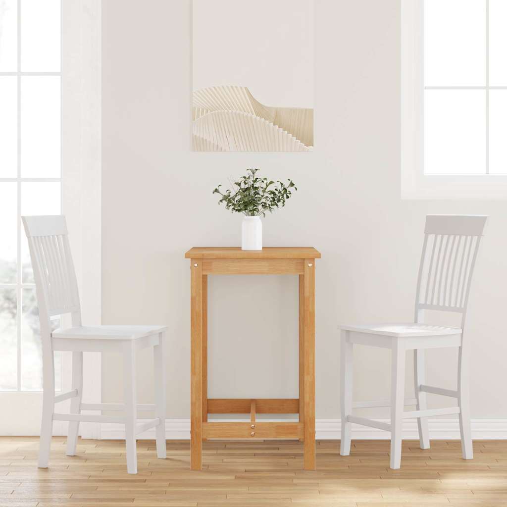 Sgabelli da Bar 2 pz Bianchi in Legno Massello di Hevea - homemem39