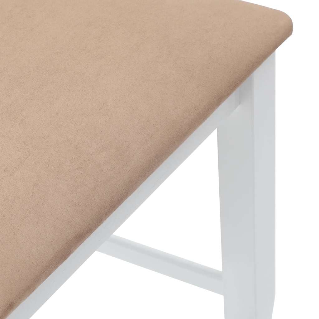 Sgabelli da Bar con Cuscini 2 pz Bianco Legno Massello di Hevea - homemem39