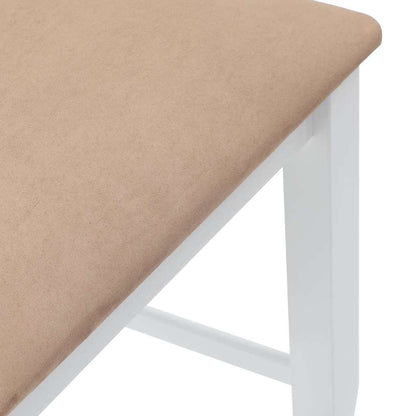 Sgabelli da Bar con Cuscini 2 pz Bianco Legno Massello di Hevea - homemem39