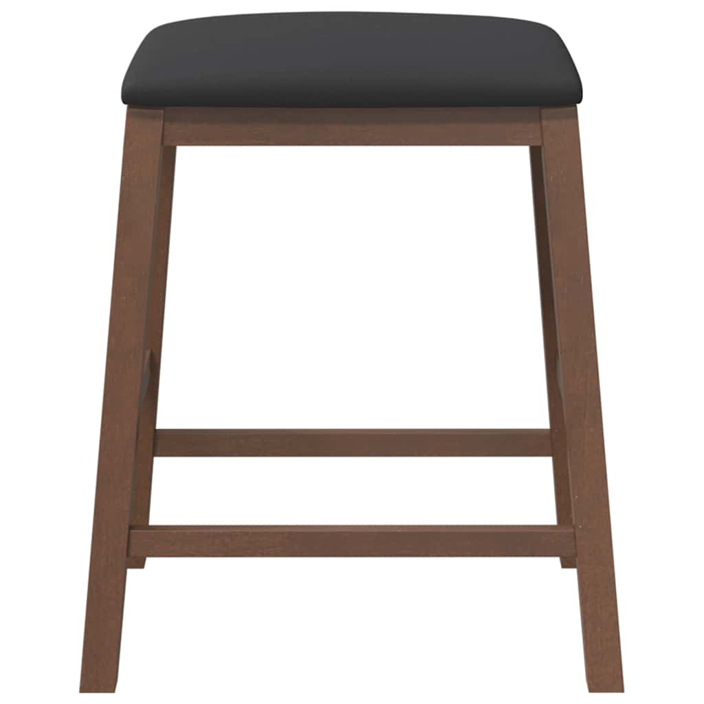 Sedie da Bar con Cuscini 2pz Marrone Legno Massello di Hevea | homemem39