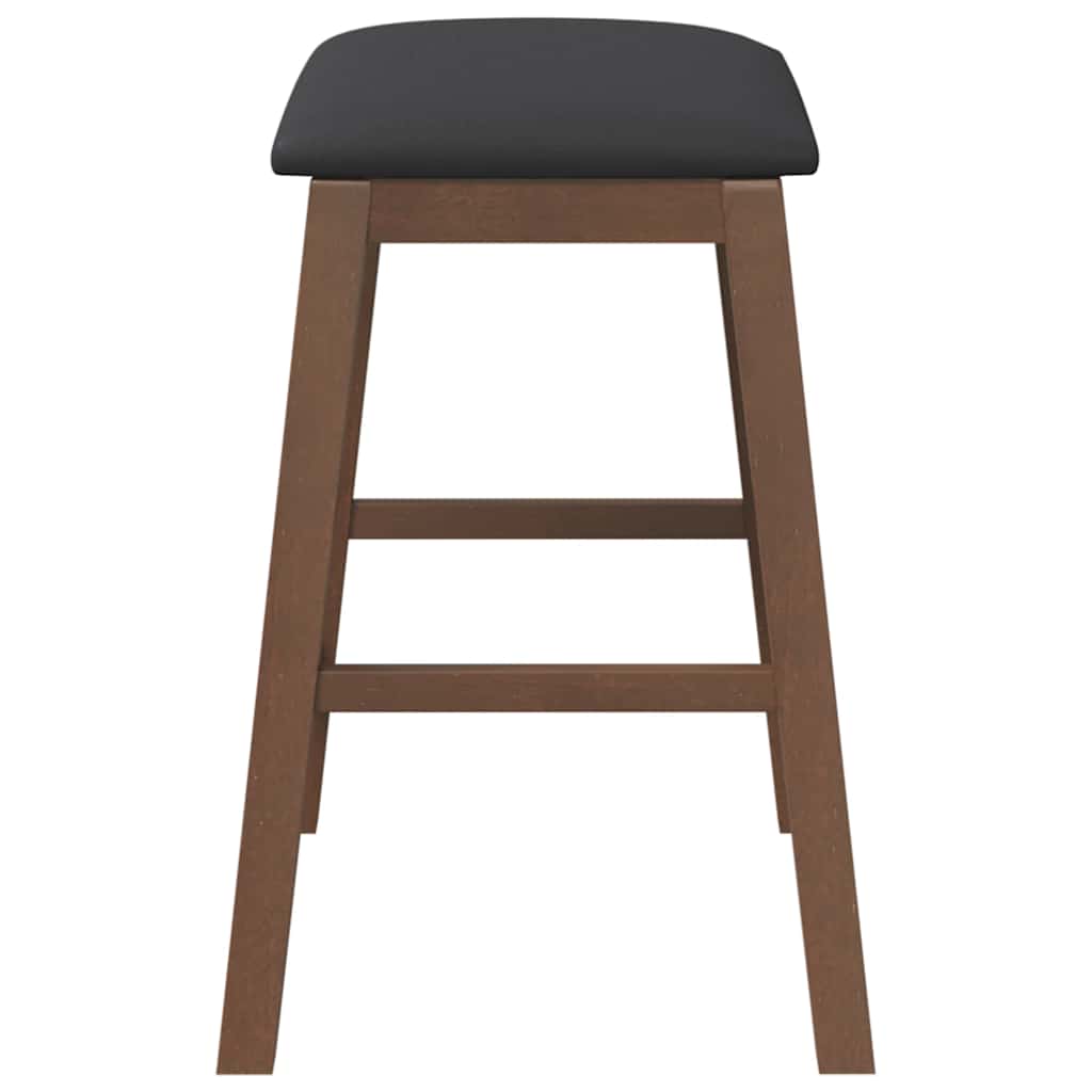 Sedie da Bar con Cuscini 2pz Marrone Legno Massello di Hevea | homemem39