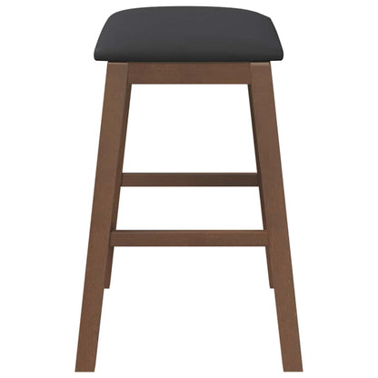 Sedie da Bar con Cuscini 2pz Marrone Legno Massello di Hevea | homemem39