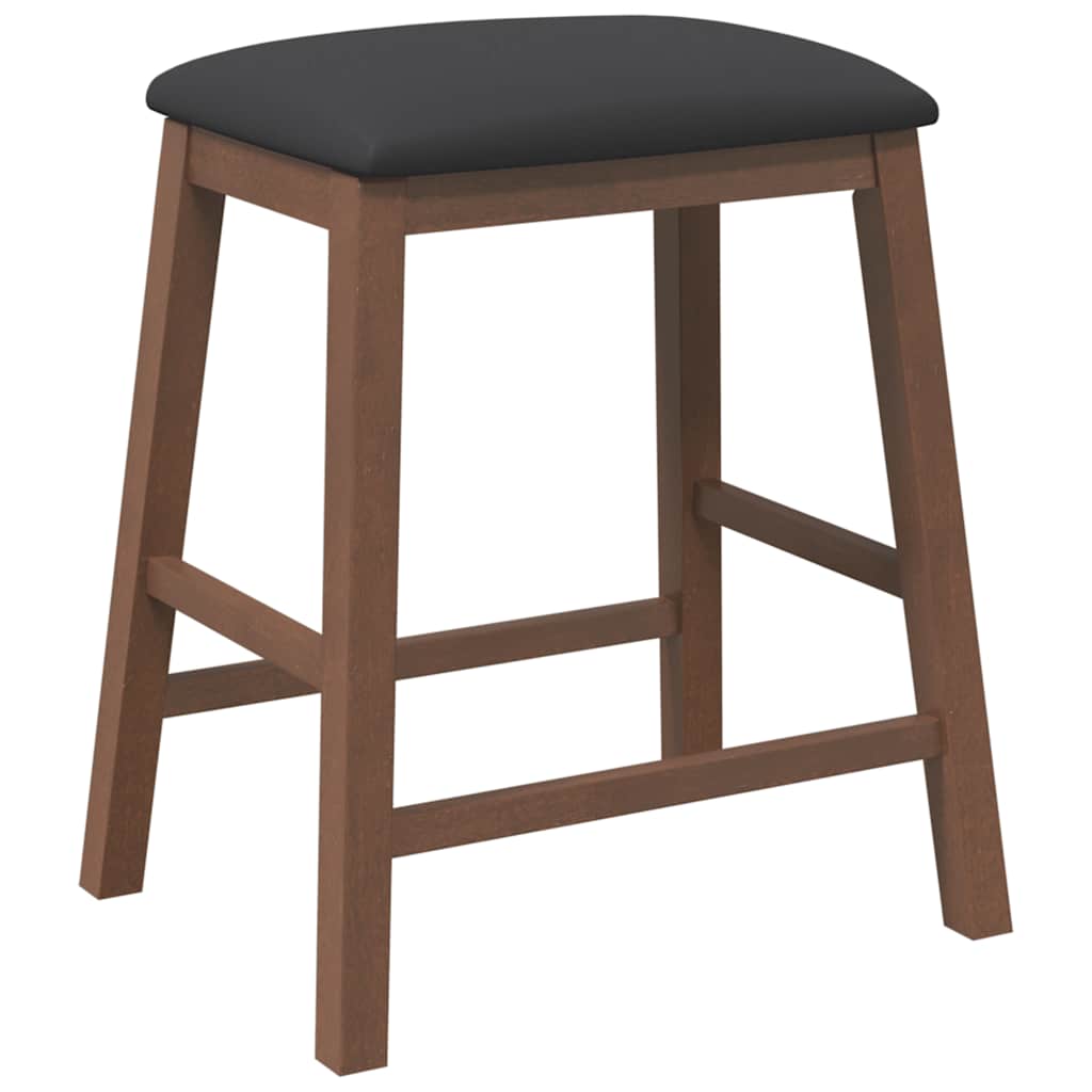 Sedie da Bar con Cuscini 2pz Marrone Legno Massello di Hevea | homemem39