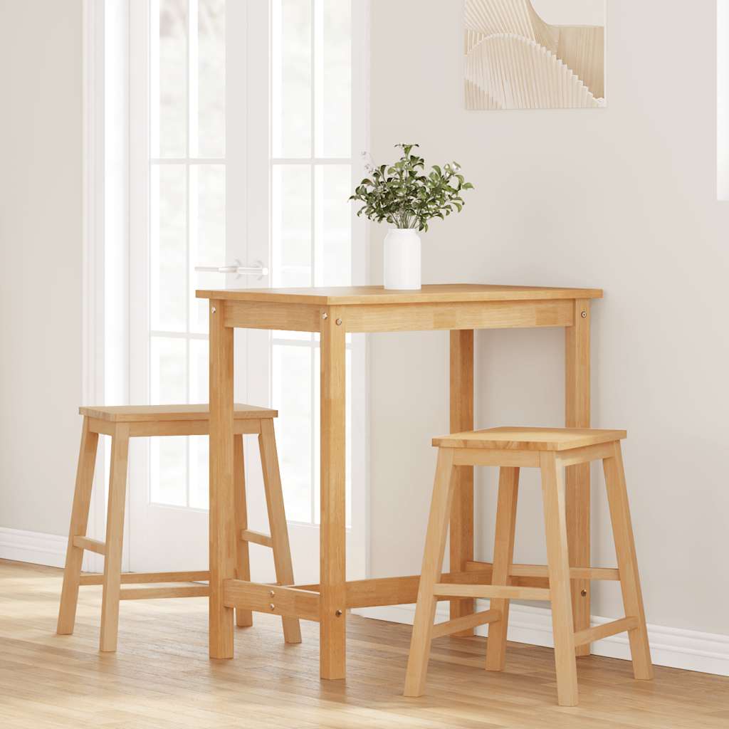 Sedie da Bar 2 pz in Legno Massello di Hevea | homemem39