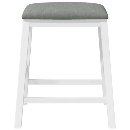 Sedie da Bar con Cuscini 2 pz Bianco Legno Massello di Hevea | homemem39